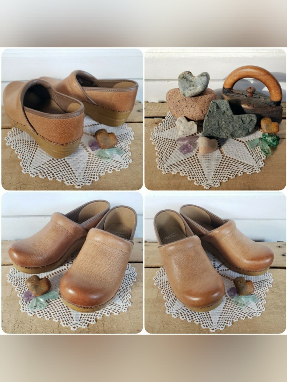 Dansko Honey Pro Clogs Burnished Distressed Pebble Leather Boho Cottage Prairie♡
